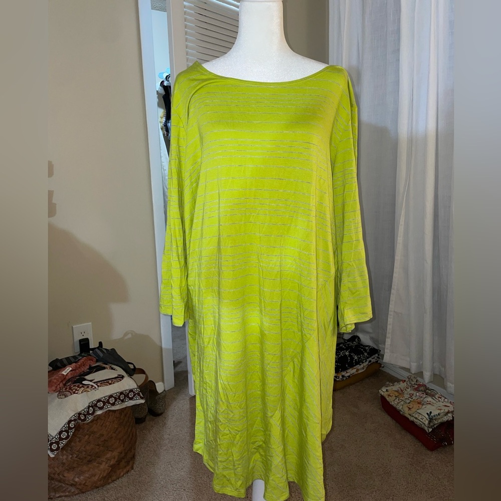 Like new chalet green striped dress